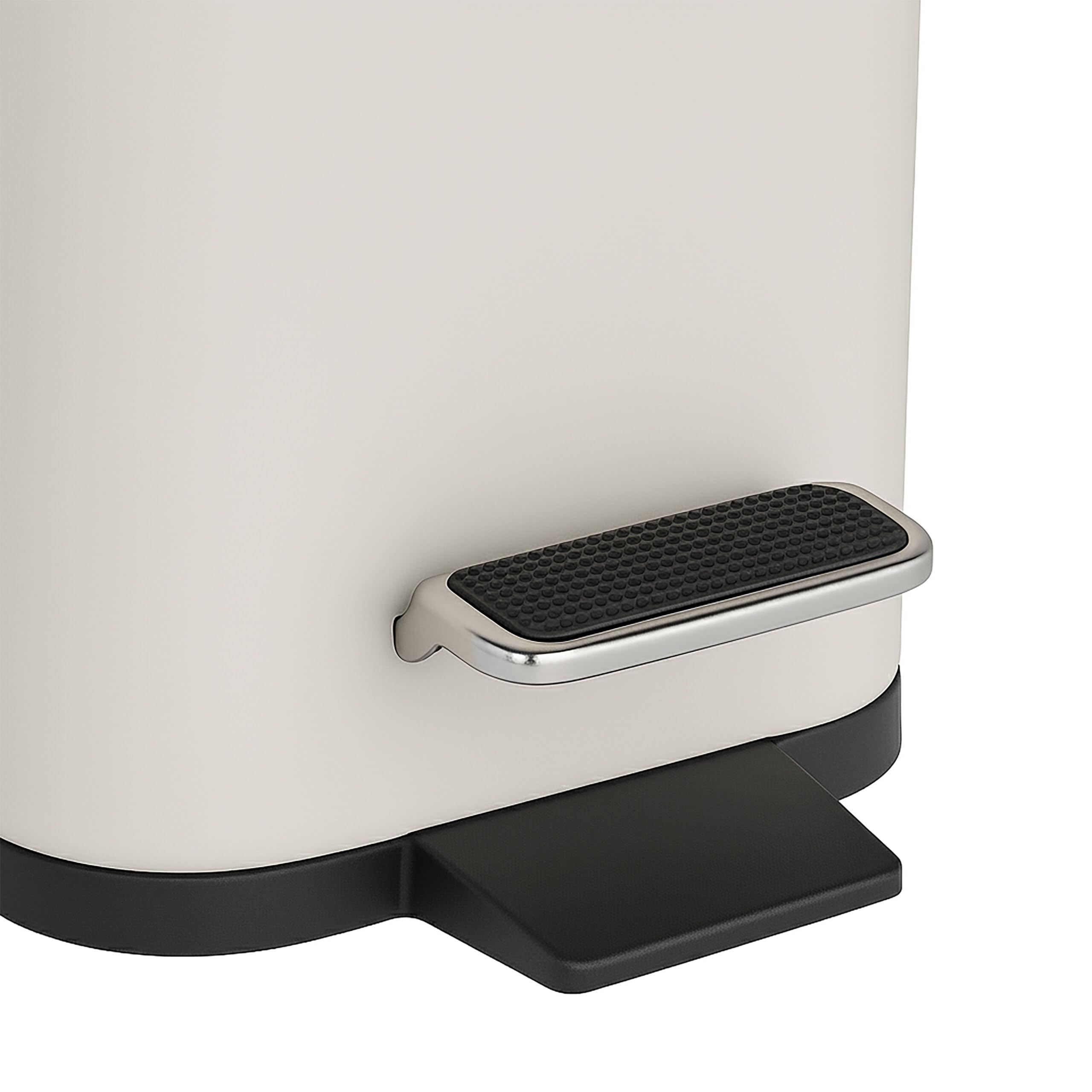Relaxdays Cestino per Il Bagno, 5 Litri, Cestino Cosmetici con Chiusura Soft-Close, Design Opaco, a Pedale, Beige