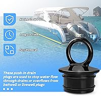 Vista 5 de Tapón de drenaje de PVC para buques T-H-Mar-ine de repuesto para desagües de 1-12 pulgadas a través del casco, el tapón de drenaje de barco a