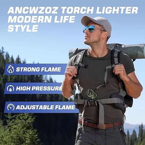 Miniatura 6 de Encendedor de butano para exteriores, encendedor de butano, mini encendedor para exteriores, encendedor a prueba de viento, encendedor de llamas,
