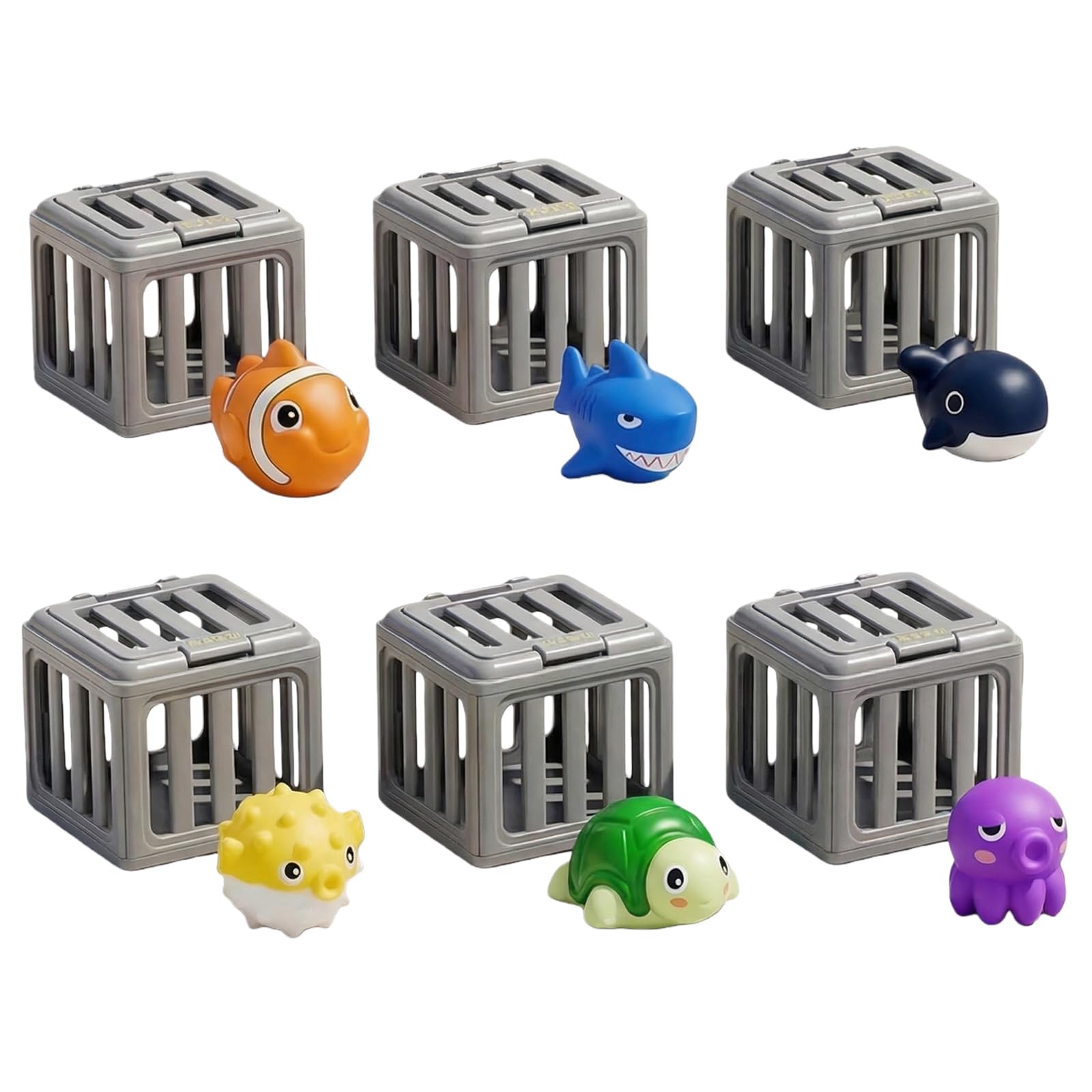 Underwater Dive Rescue Toys | Funscape Kids Pool Diving Toys | Pool Diving Treasure Hunt Game | Sinking Pool Swim Toy For Kids | Water Dive Set With Fish Box Floating Animals For Boys Girls — view 3