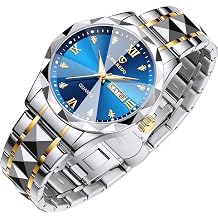Mens Watches Stainless Steel Waterproof Luminous Date Two Tone Luxury Casual Wrist Watch Relojes para Hombres Watches for Men Diamond Business Dress Analog Quartz