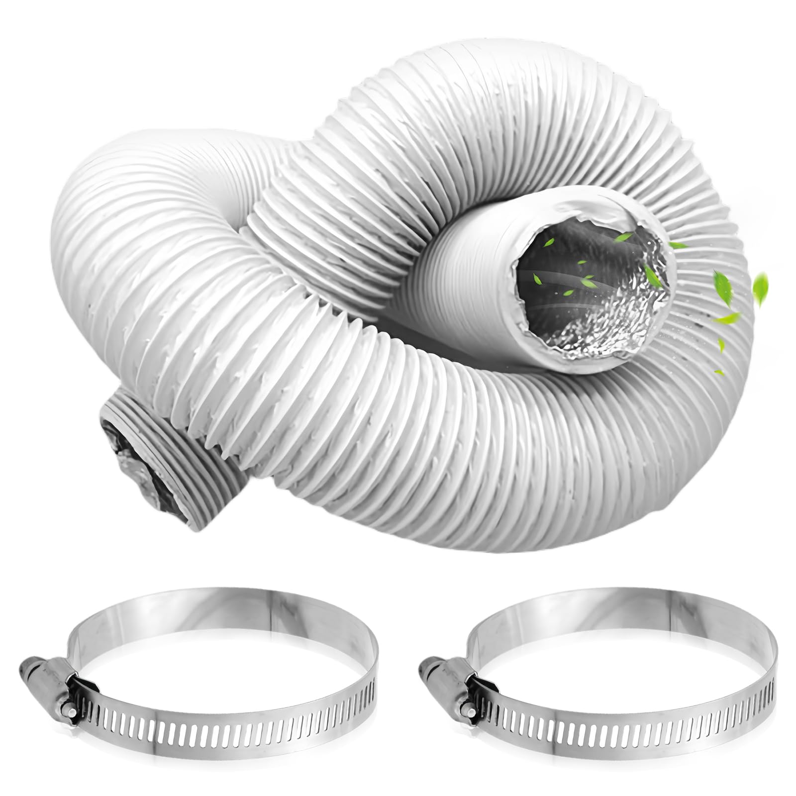 Tubo Flessibile Scarico PVC-alluminio Ø100 Mm X 6 Metri | Per Condizionatore, Asciugatrice, Cappa | Resistente Al Calore Da -30°C A +80°C