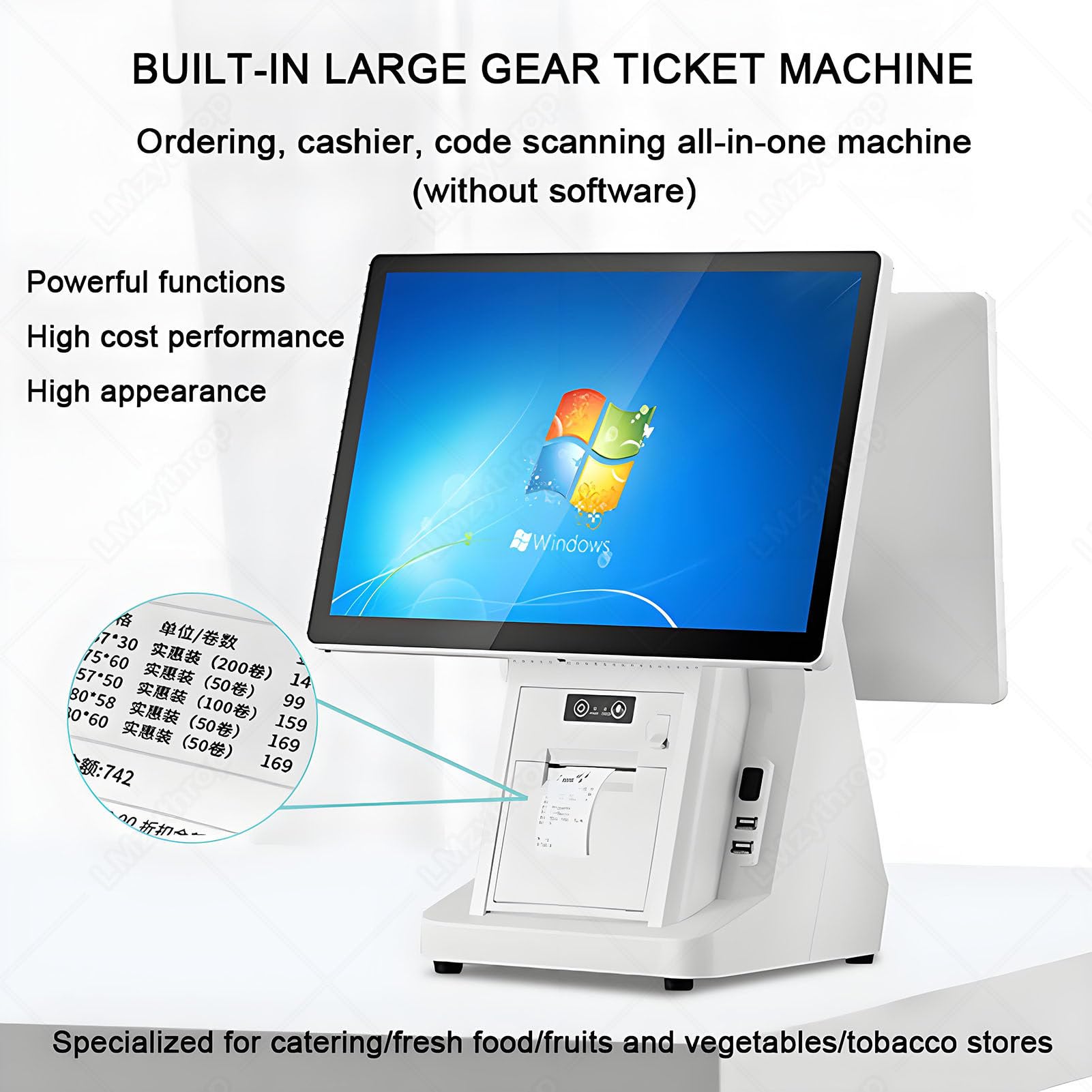 Kasy Fiskalne dla Firm z Drukarką ParaGOnów I Wieloma Portami DualScreen-80mmPrinter | Kasy Fiskalnej,8+256GB,‌15,6-Calowy Ekran Dotykowy,Kasy Fiskalne dla Sklepów Spożywczych,Odzieżowych,Restauracji