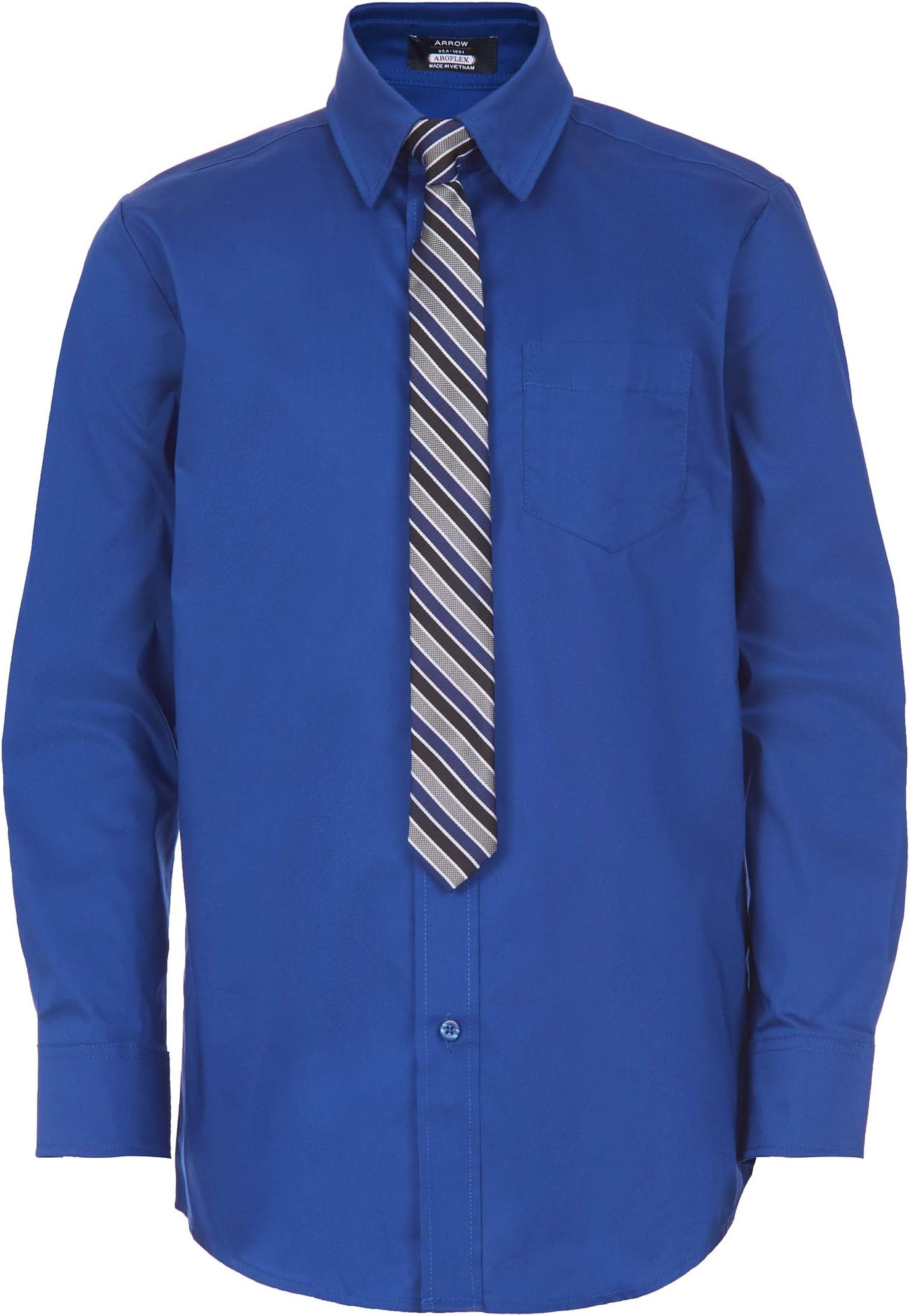 Arrowboys Aroflex Long Sleeve Stretch Dress Shirt with Tie Dress Shirt