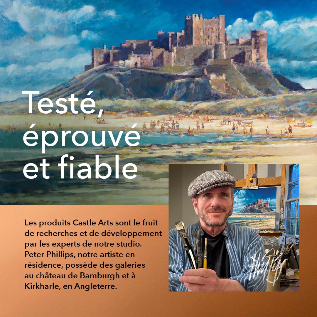 Castle Art Supplies Set de Crayons de Couleur Métallisés | 48 Tons Scintillants, Mines en Cire pour les Professionnels, Coloristes et Artistes Adultes | Protégés dans une Boîte de Présentation