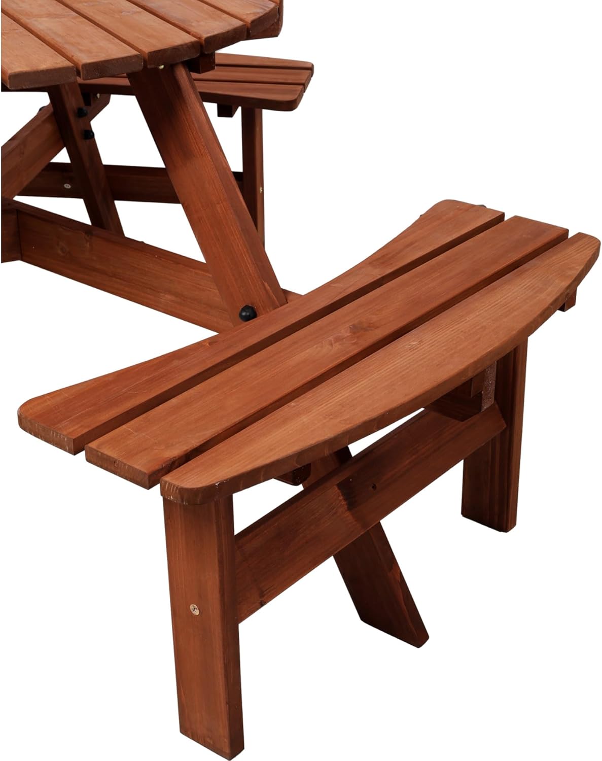 Wooden Kids Picnic Table with Built-in Benches and Umbrella Hole