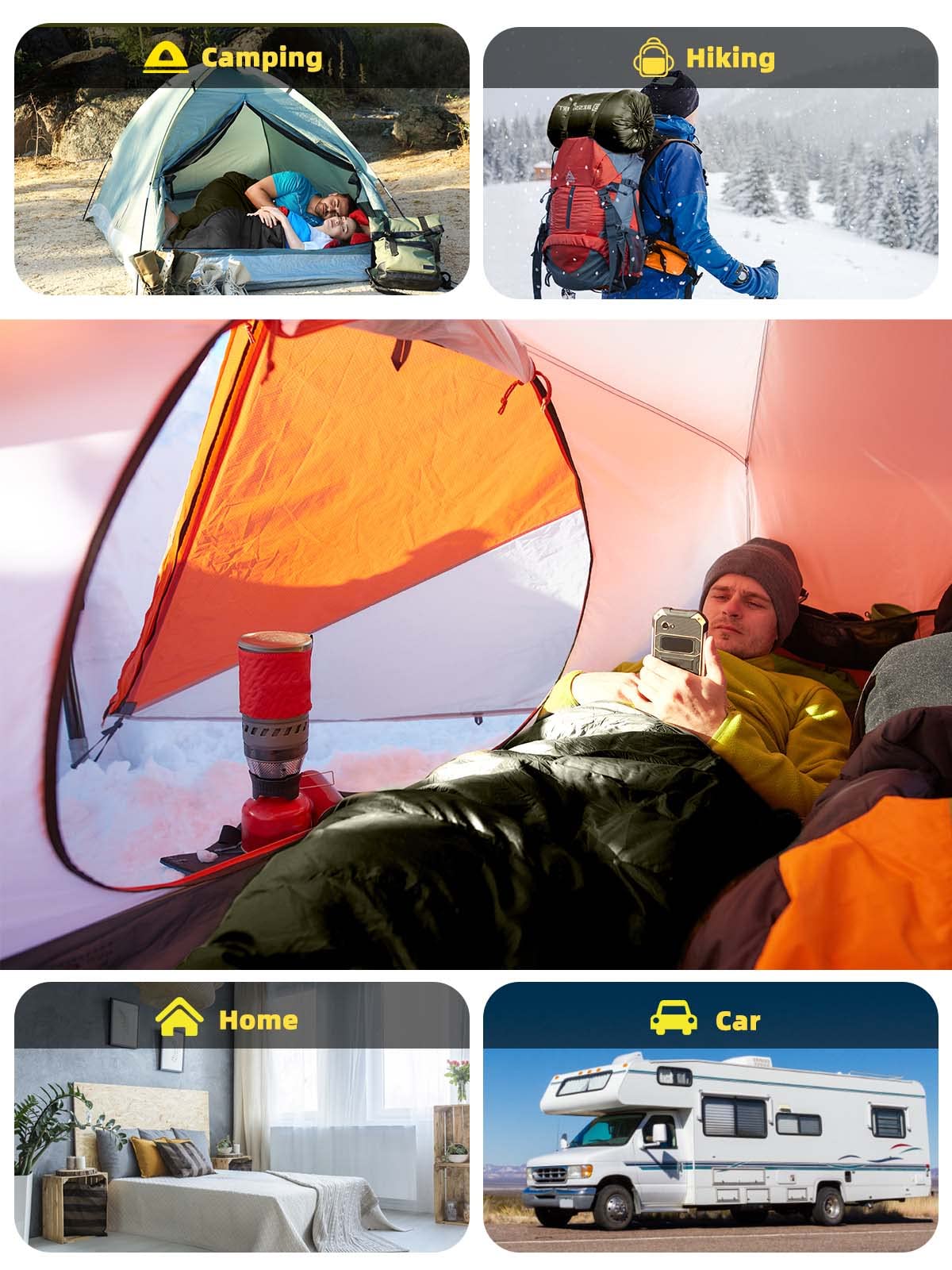 Bessport Saco de Dormir 3 Estaciones 0℃ Ligero Cálido Lavable para Adultos Mochilero Senderismo Viajes