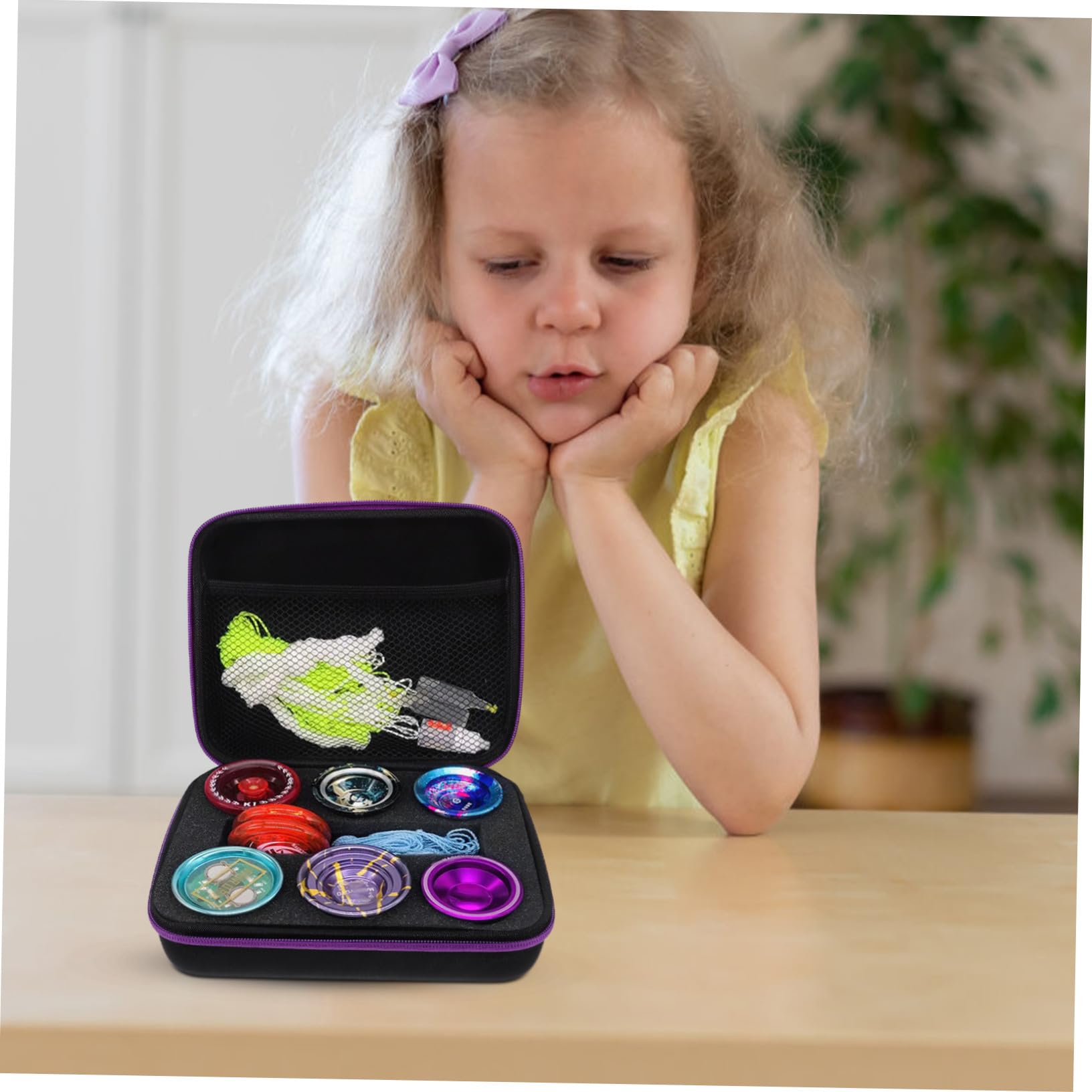 ERINGOGO Custodia Portatile per Yoyo 6 Fori Scatola Portaoggetti Leggera e Resistente per Yoyo Pratica per Viaggi Casa e attività All'aperto