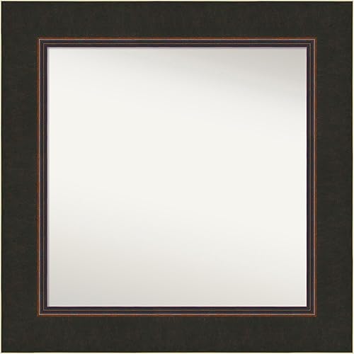 Amanti Art Espejo personalizado, espejo de baño de bronce Milano, espejo de pared o espejo de tocador de baño sobre el fregadero (26.5 x 26.5