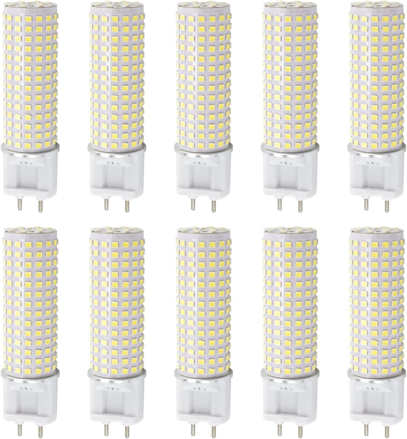 PAZWAHF 10-Pack LED G12 Bulbs, G12 Bi-Pin Base Corn Bulbs,20 Watt 3000LM,3000K 4000K 6000K Constant Current No-Flicker,Non-Dimmable AC 85V~265V