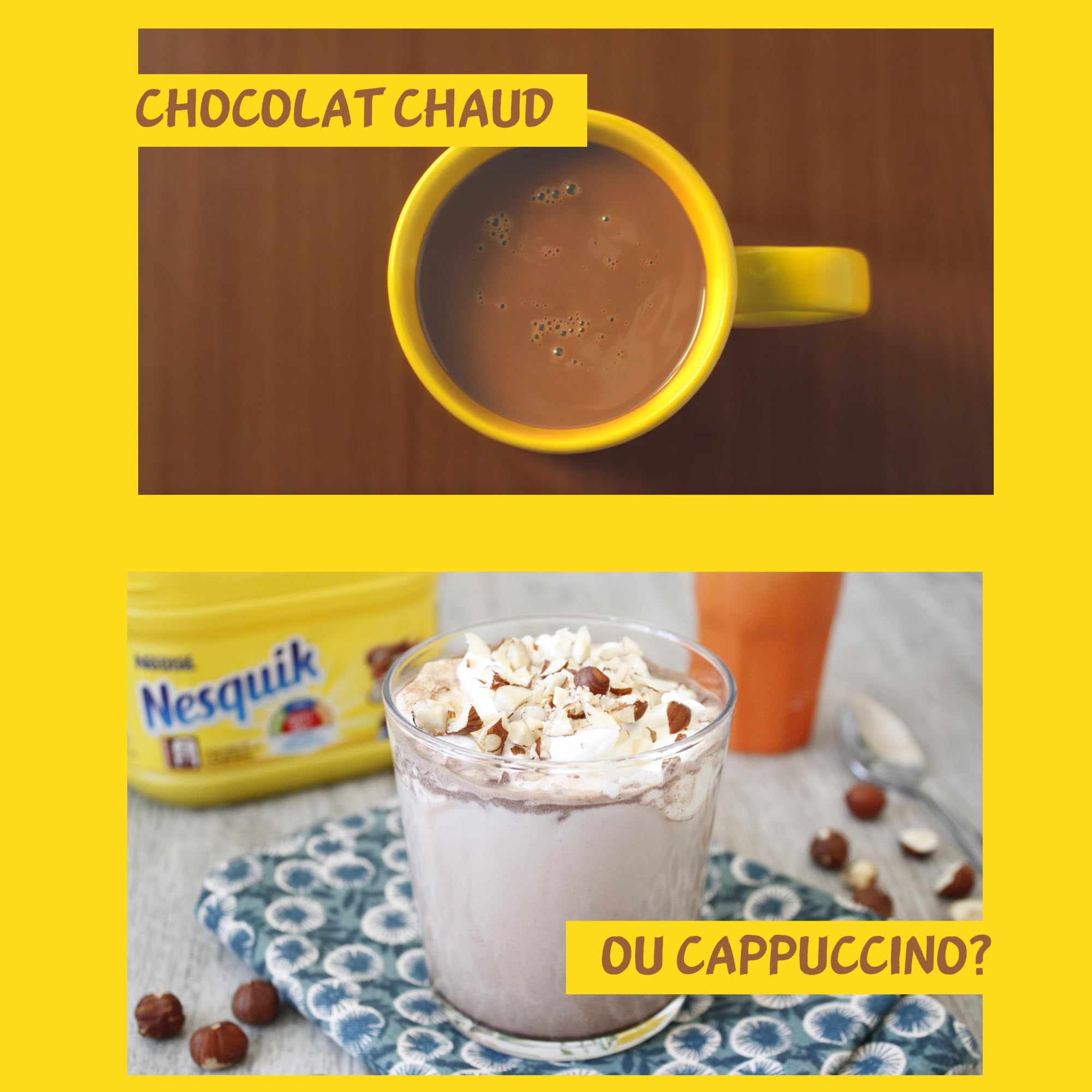NESQUIK Sticks Chocolat en Poudre - Dose Individuelle 13,5g - Cacao en Poudre à Mélanger avec du Lait - Préparation Instantanée pour le Petit Déjeuner - Carton de 240 Dosettes de 13,5g