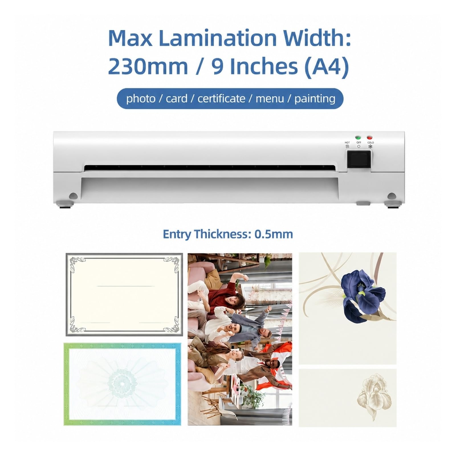 Laminator, Maszyna Do Laminowania A4 Laminator Termiczny Na Gorąco I Zimno 230 Mm do domu i biura
