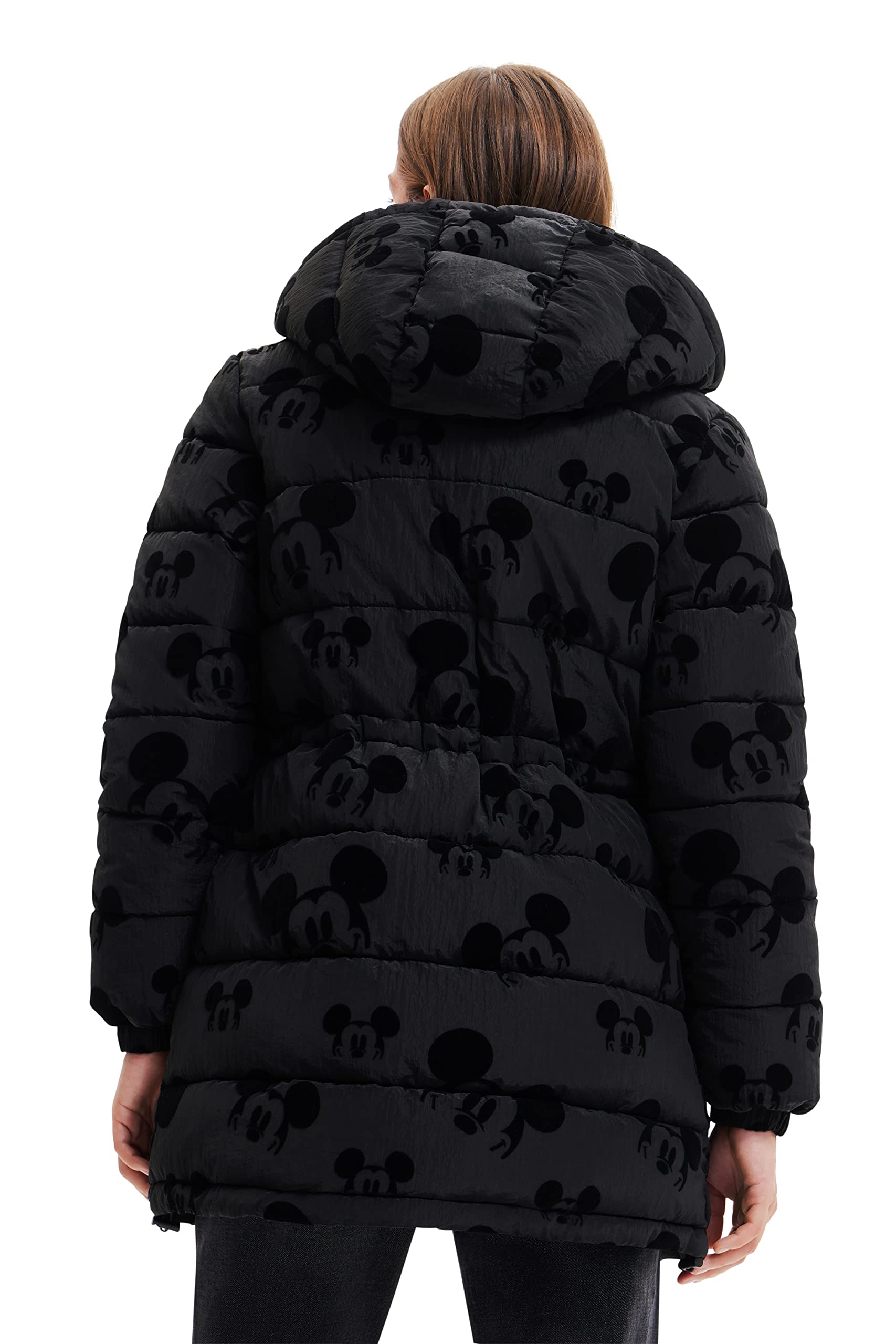 Desigual Padded_mickey, 2000 Black, CAPPOTTO LUNGO IMBOTTITO Donna