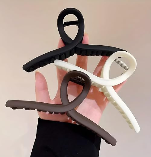 PACTIV 3.5 Inch Hair Claw Clips Large No Slip Big Matte Jaw Butterfly Clip for Thin Fine Thick Hair Women and Girls (Pack ...