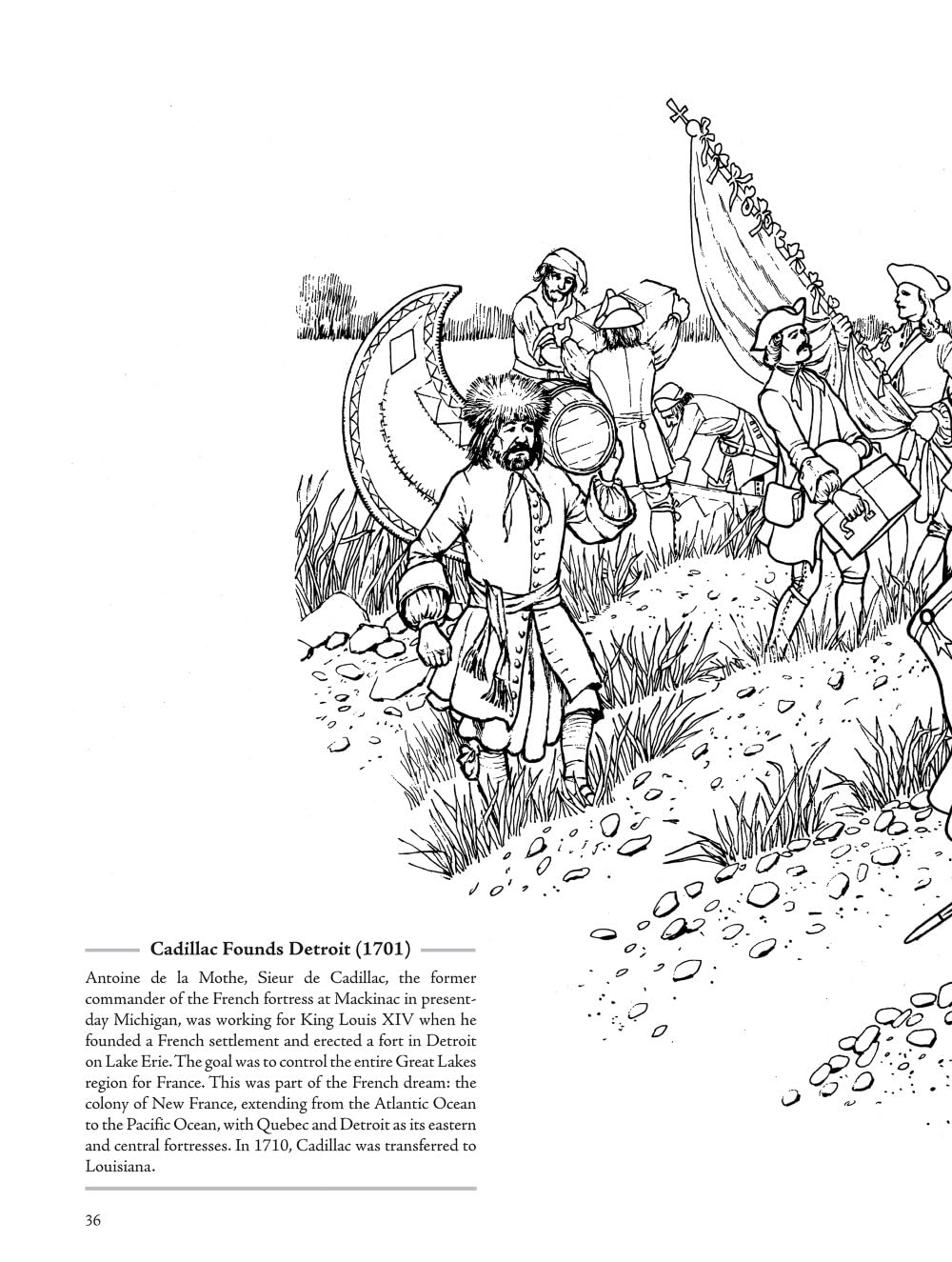 Picture the Past: The Exploration of North America: Historical Coloring Book