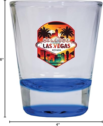Miniatura 3 de R and R Imports Las Vegas Nevada Design A Souvenir - Vaso de chupito redondo de 1.5 onzas, color azul