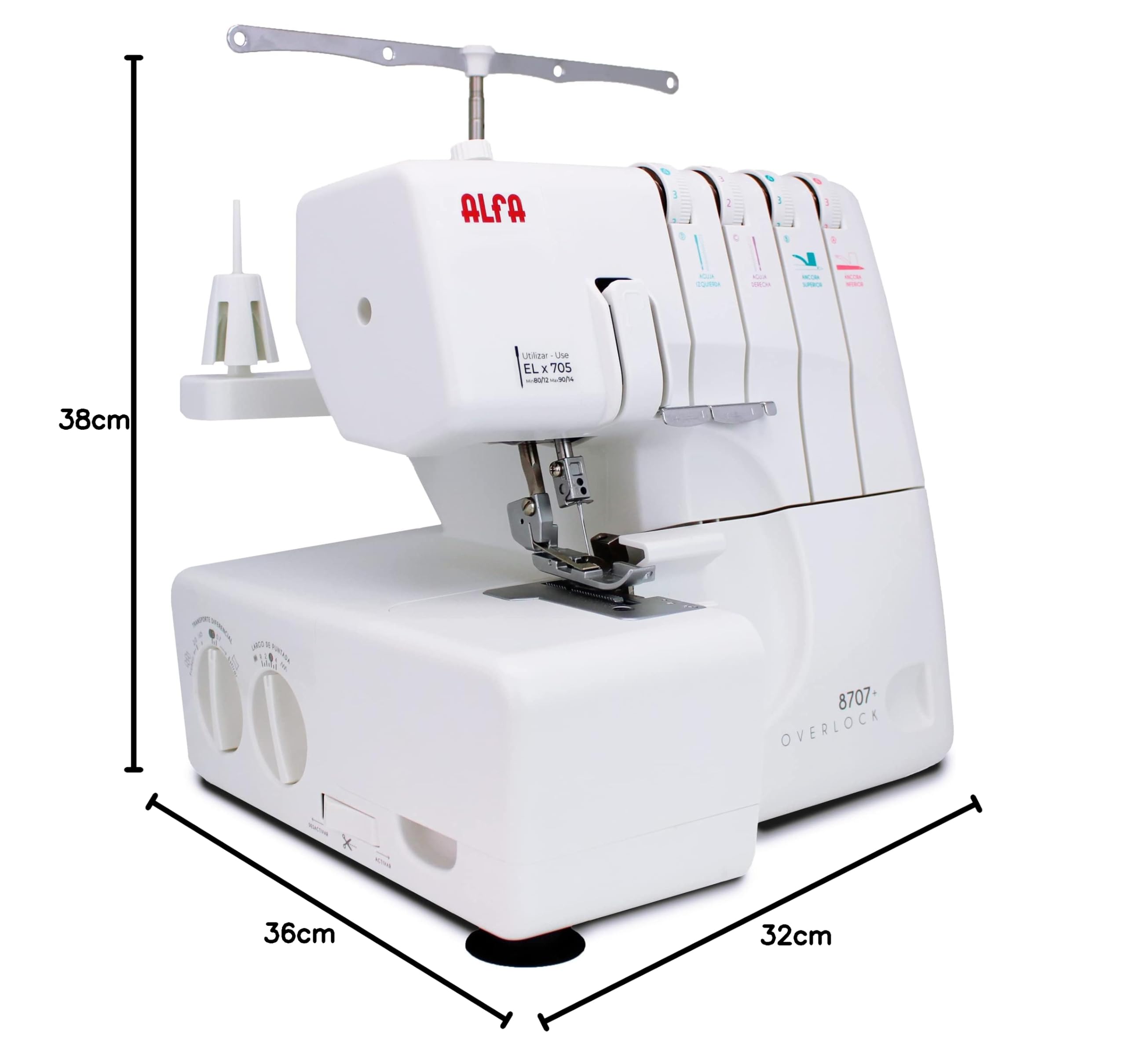 Alfa 8707 - Macchina da Cucire Overlock Domestic