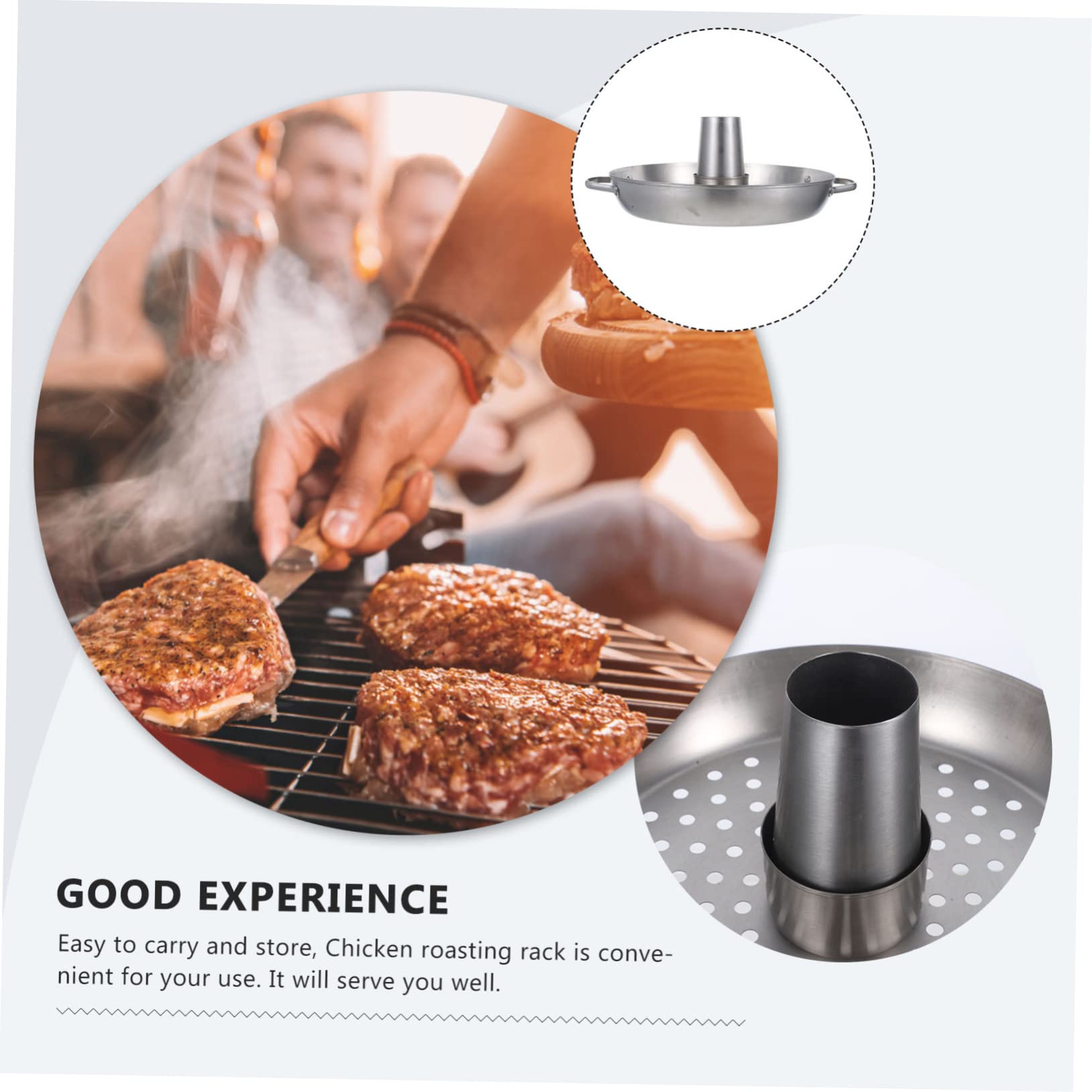 BESPORTBLE Supporto Ergonomico per Arrostire Il Pollo in Acciaio Inossidabile Supporto Verticale per Arrostire Il Pollo per Barbecue E Campeggio