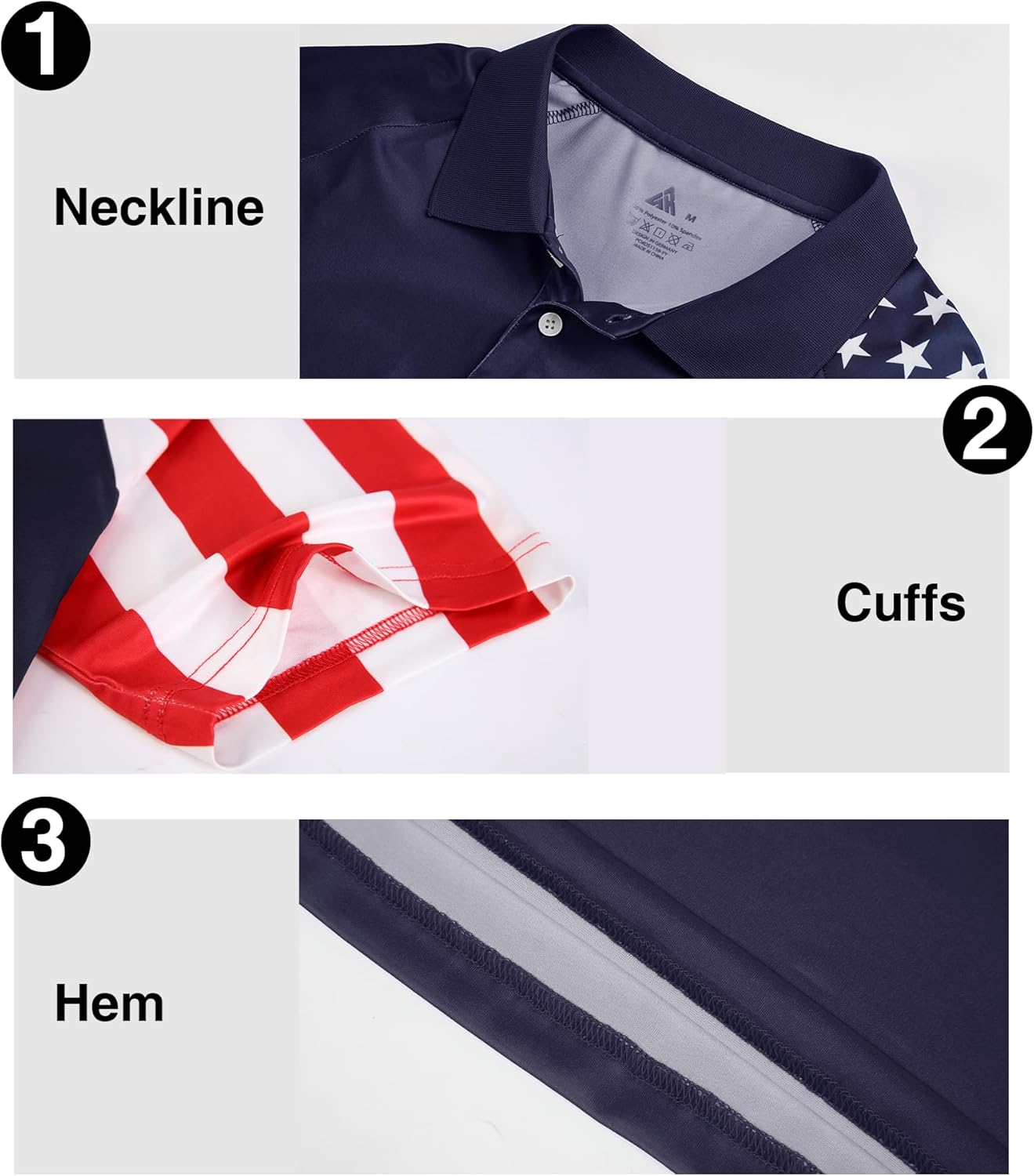 ZITY Men's Flag Golf Polo Shirts Short Sleeve Tactical Collared Shirt Men Outdoor Moisture Wicking Shirts - Image 4