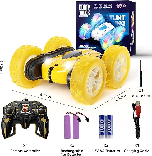 Miniatura 7 de Auto de control remoto de 82.4 F, autos RC de 2.4 GHz, auto de acrobacias rápidas a control remoto, 4WD de doble cara giratoria de 360, camiones RC