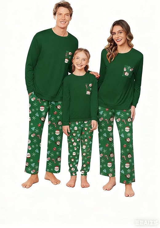 Ekouaer Matching Family Sets Christmas Pajamas Set Xmas PJS Sleepwear Soft Christmas Matching Jammies