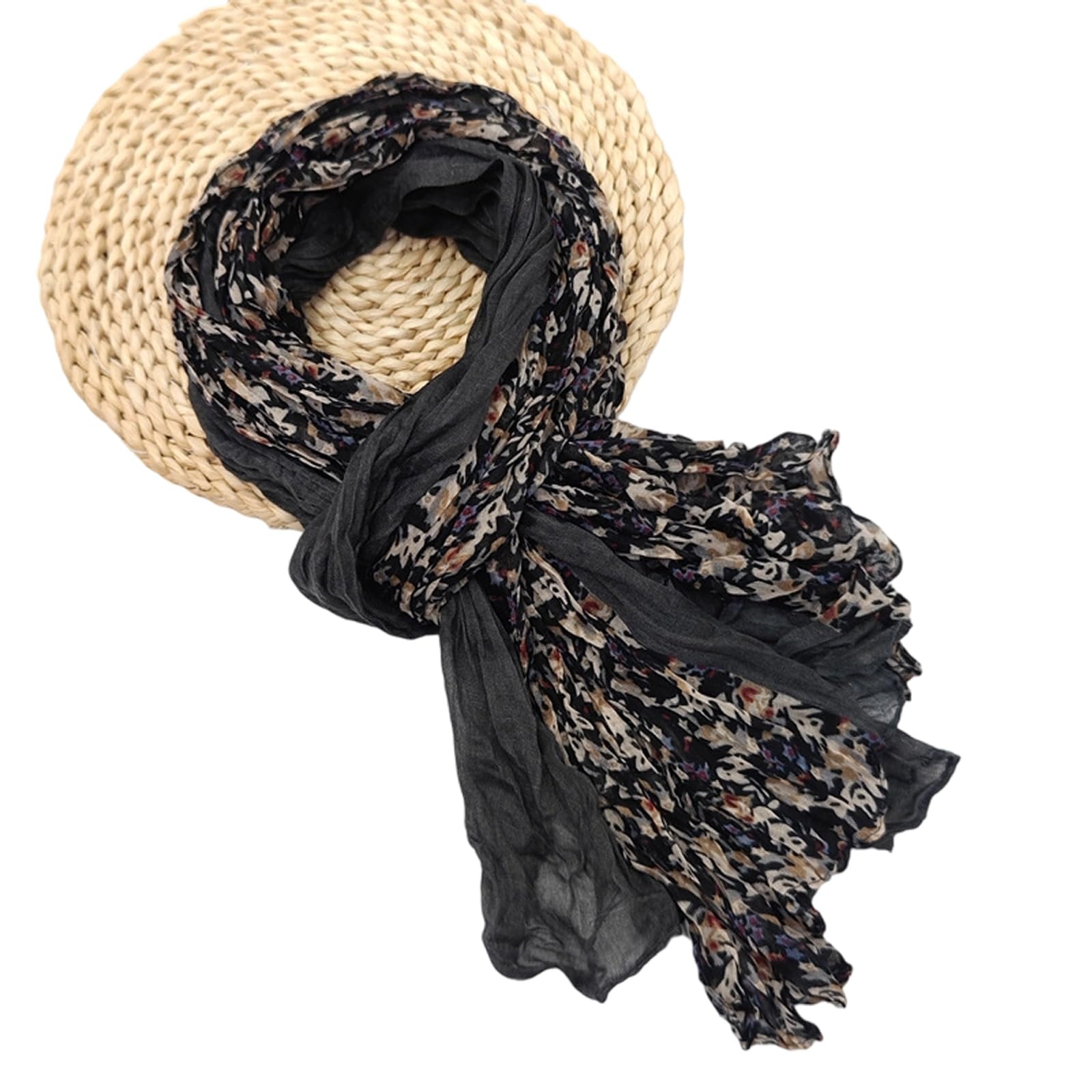 MICFENY Stylish Pleated Scarf Soft Wrinkles Texture Unisex Neck Accessory For Cold Weather Casual Formal Occasion Dressingup
