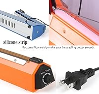 Vista 5 de Sellador térmico por impulso de 12 pulgadas, sellador de bolsas de polietileno manual para bolsas de plástico, bolsas de polietileno con agarre