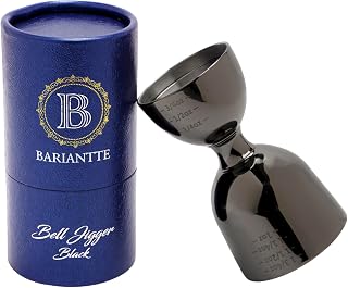 BARIANTTE Black Bell Jigger for Bartending - Premium Cocktail Measuring Cup, Mirror Finish Bar Jigger with 2 oz & 1 oz Measurements
