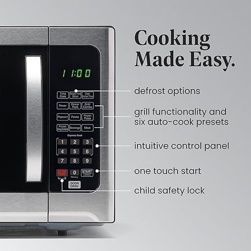Miniatura 3 de Farberware - Horno microondas de encimera de 1.2 pies cúbicos  1000 vatios de potencia, configuraciones de cocción automática, descongelación, fácil