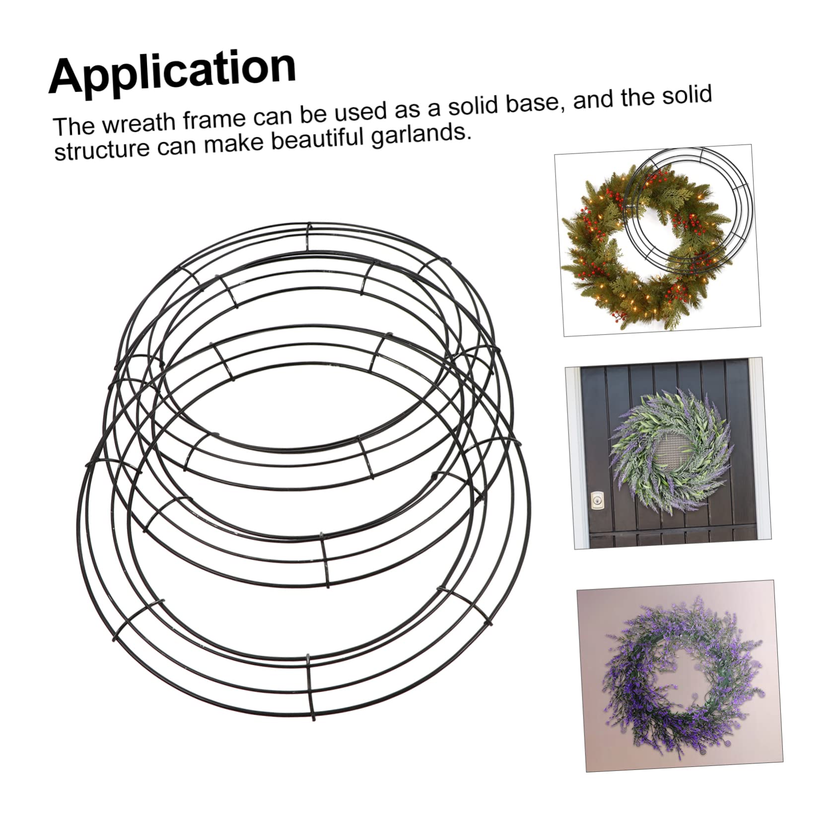 PRETYZOOM 9 STK Girlande Reifen Draht Kranz Blumenkranz Ringe zum Aufhängen an der Wand Kranzrahmen zum Basteln Ruhm girlanden Weihnachten weinachtskranz DIY Dekorschleife Eisen Black