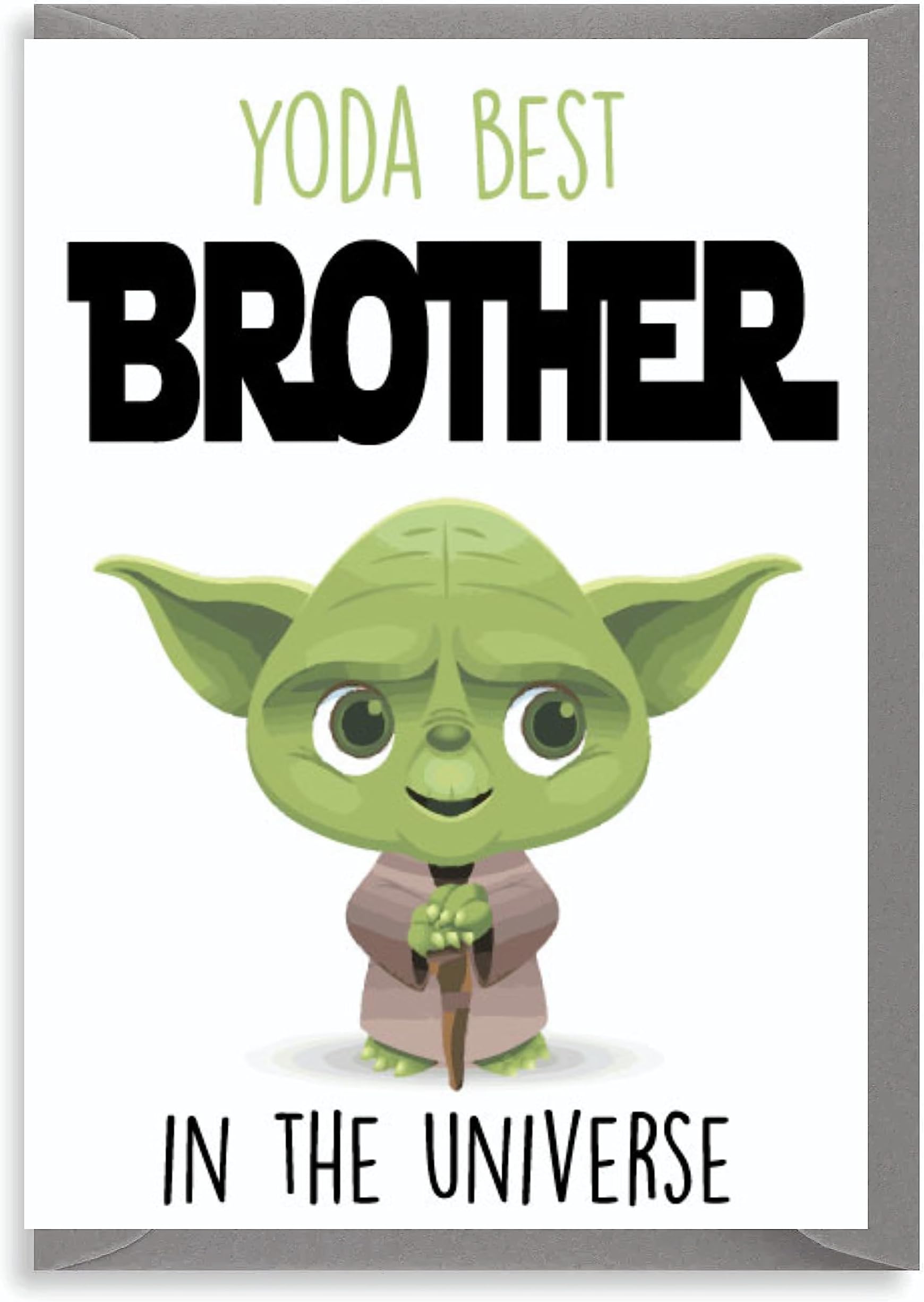 Funny Birthday Card For Brother Yoda Best Pun Card Sci Fi Fan Humour Card For Him Brother Birthday Card C806