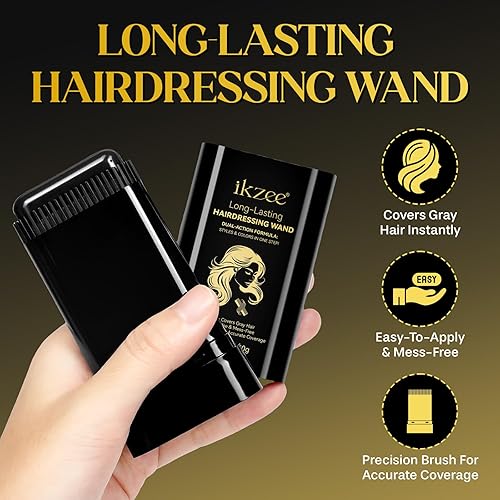 Miniatura 8 de Tinte de pelo peine seguro y conveniente, varita portátil de retoque de color, impermeable y a prueba de sudor, retoques rápidos, cubre