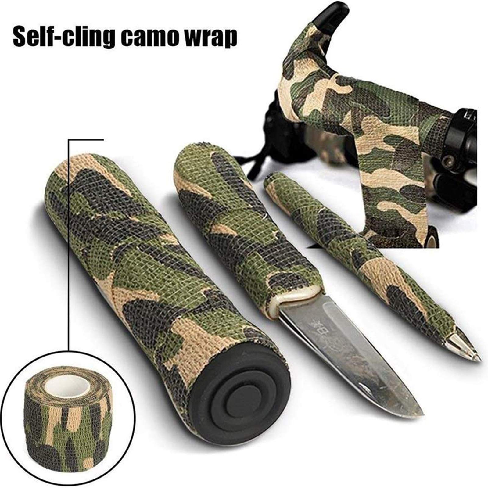 Lyreh Nastro Mimetico Stealth 10m X 5,1cm, Autoadesivo In Cotone, Per Caccia, Campeggio E Arrampicata