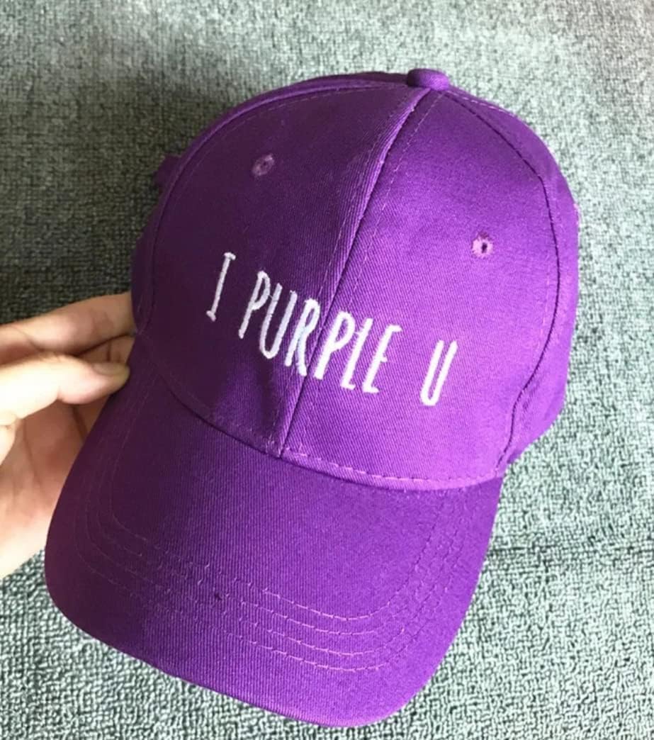 Purple You Letter Kpop Adjustable Dad Hat Unisex Baseball Cap image 2