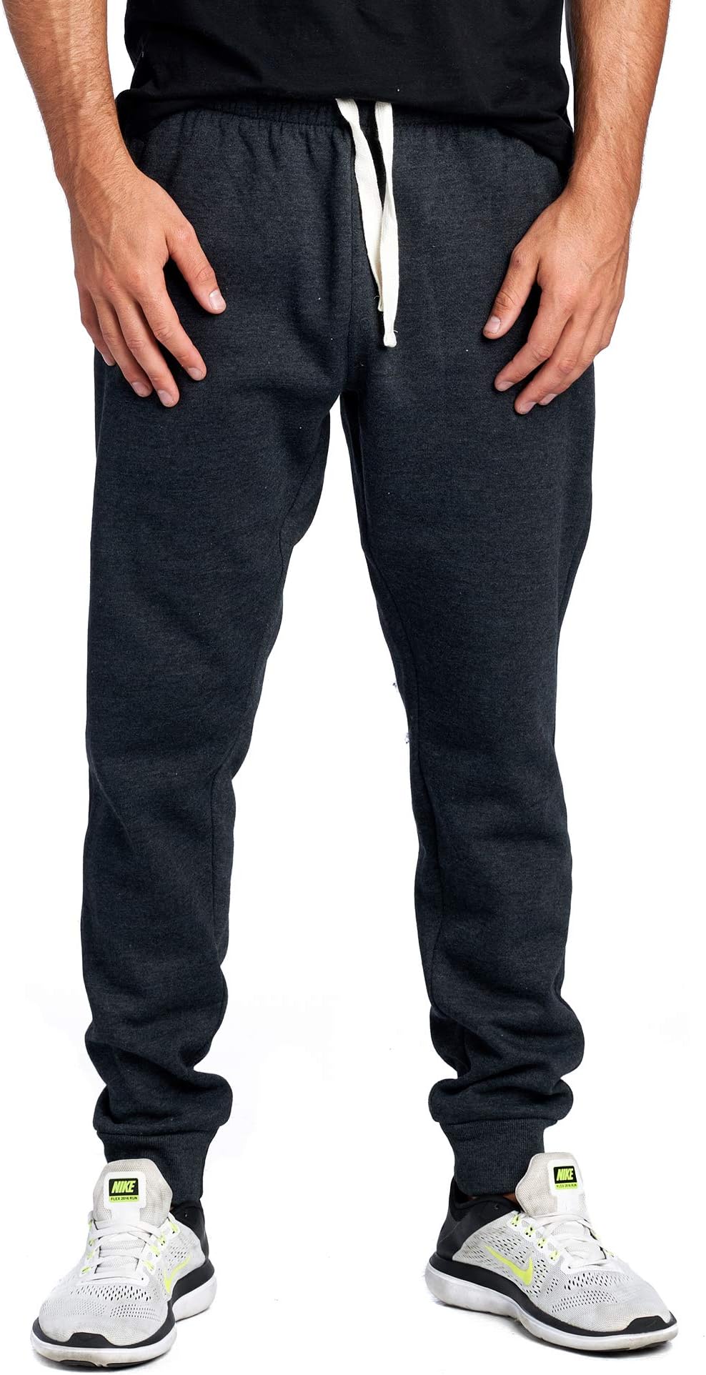 Men's Joggers Sweatpants Basic Fleece Marled Jogger Pant Elastic Waist
