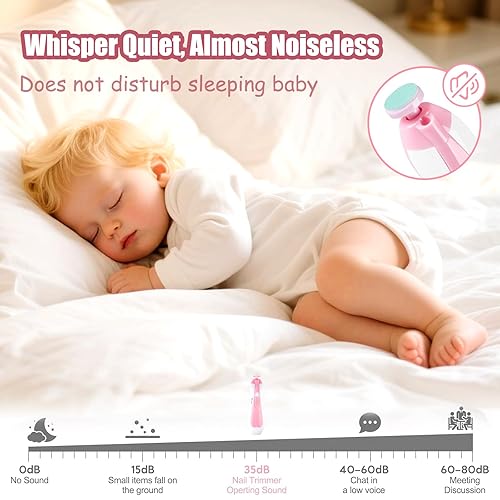 Miniatura 7 de Qunlions life Glopole - Lima de uñas para bebé con luz kit de cortaúñas eléctrico seguro para recién nacidos y niños pequeños dedos de los pies y