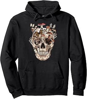Mushroom Clothing Mushroom Collector Mushroom Skull Collecting Gift Pullover Hoodie