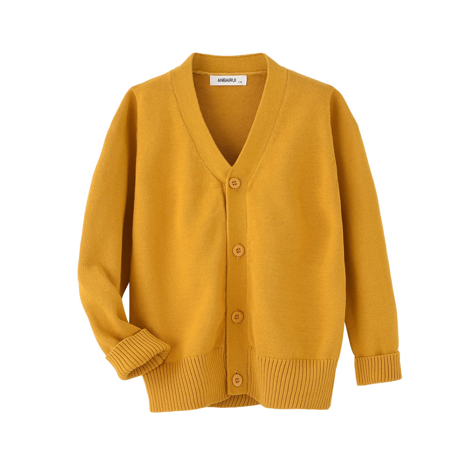 Unisex Boys Girls Cardigans Sweater V-Neck Long Sleeve School Uniforms Button Knit Tops