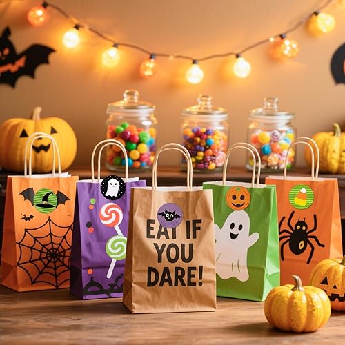 Miniatura 5 de Calcomanías de Halloween para niños, 1000 unidades, rollo de calcomanías de Halloween, calabaza, murciélago, araña, 16 colores y diseños vibrantes,