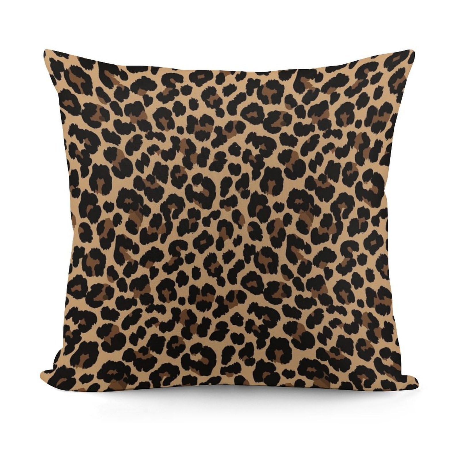 Smazdfxx Picture(56) Pattern Decorative Cushion Covers Soft Leopard Cheetah Print Plush Pillow Cover For Sofa Bedroom Pillow Shell