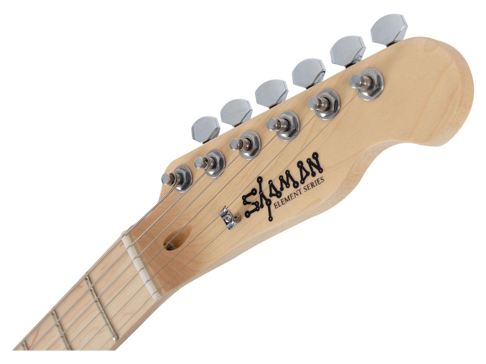 Shaman Element Series TCX-100B Gigbag Set (Hochwertige E-Gitarre im TL Style mit 2 Single Coil Pickups & Cutaway inkl. Gigbag) Schwarz
