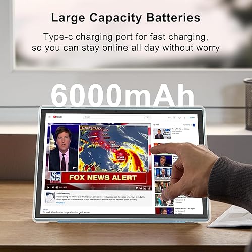 Miniatura 6 de Tableta de 10 pulgadas Android 14 con estuche y lápiz táctil, 6GB RAM+32GB ROM, admite expansión de 1024GB, batería de 6000mAh, tableta Android de