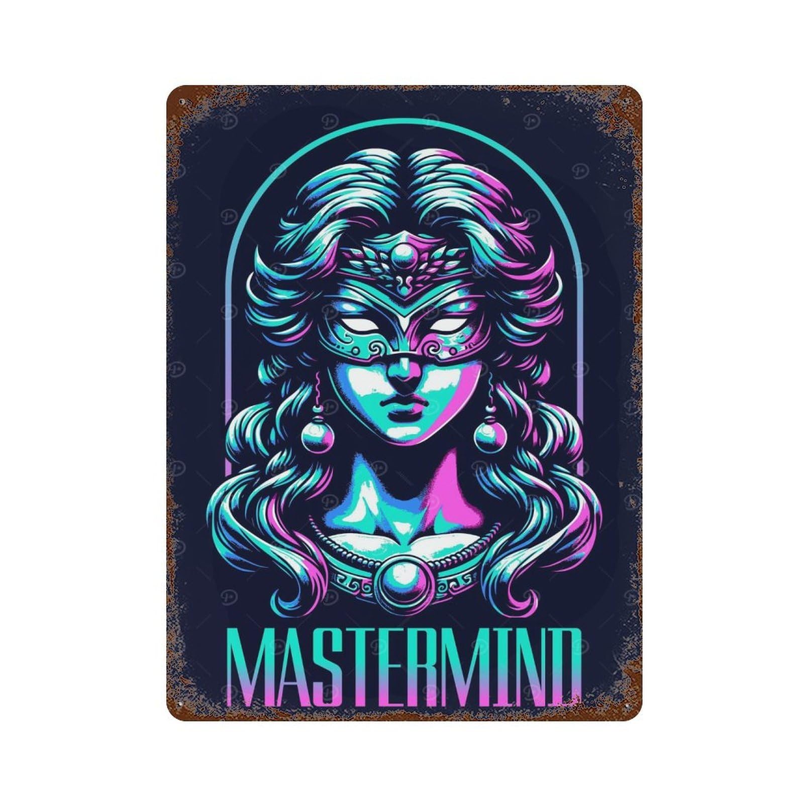 Mastermind Fantasy Decorative Tin Sign 15.7"x11.8", Farmhouse Wall Decor for Garage, Bar And Workshop Decor