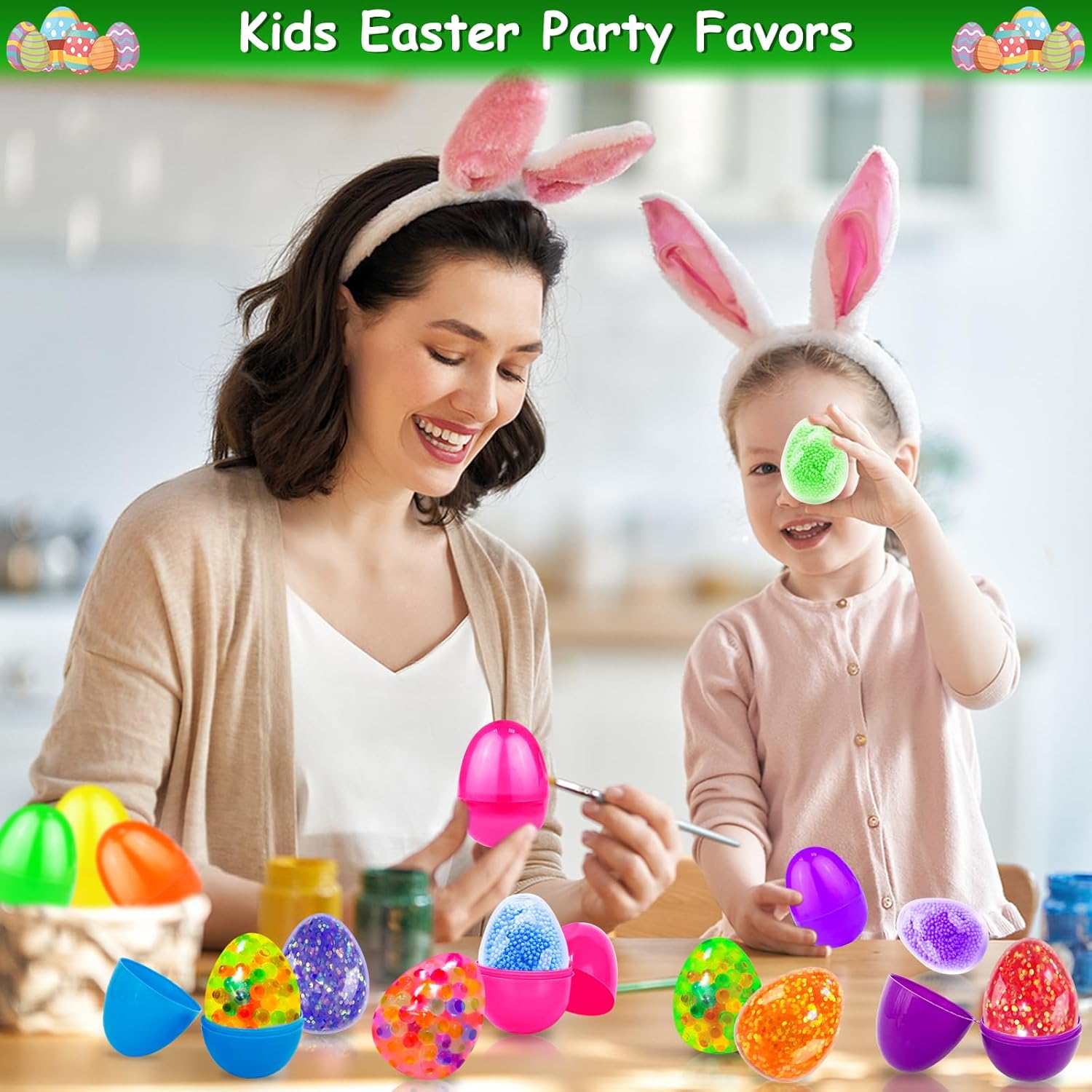 18 Pack Prefilled Easter Eggs with Stress Balls Fidget Toys Sensory Stress Relief Squishy Toys Easter Basket Essentials Fillers Stuffers for Toddler Kids Egg Hunt Party Favors Gifts Classroom Prizes - Image 6