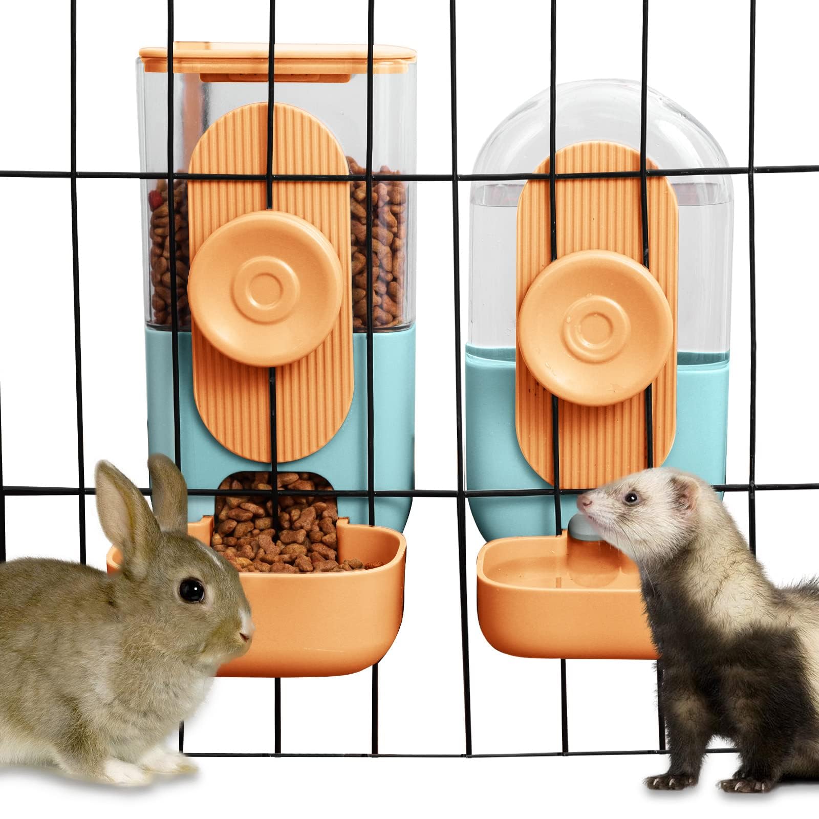 Sponsored Ad – Hanging Automatic Food Water Dispenser, 35oz Auto Gravity Rabbit Feeder and Waterer Set,Cage Pet Hanging Self Dispenser Feeder for Rabbit Chinchilla Hedgehog Guinea Ferret Kitty Puppy