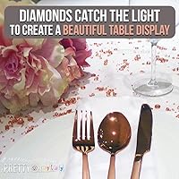 Vista 3 de Decoraciones de fiesta de oro rosa de lujo; confeti brillante, decoración de mesa y relleno de jarrón para arreglos elegantes de centro de mesa