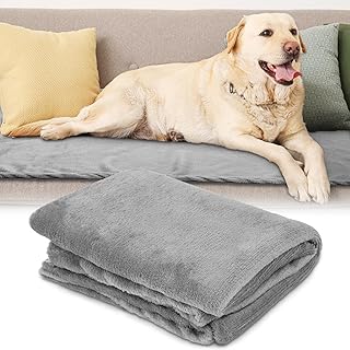 Aomig Dog Blanket, Cat Blankets, Washable Fluffy Blankets, Super Soft, Fluffy Pet Blankets, Small, Medium, Large Dogs, Cats, Sofa Protector Made of Coral Fleece for Transport Box, Cars, Beds, Grey, 95 product image