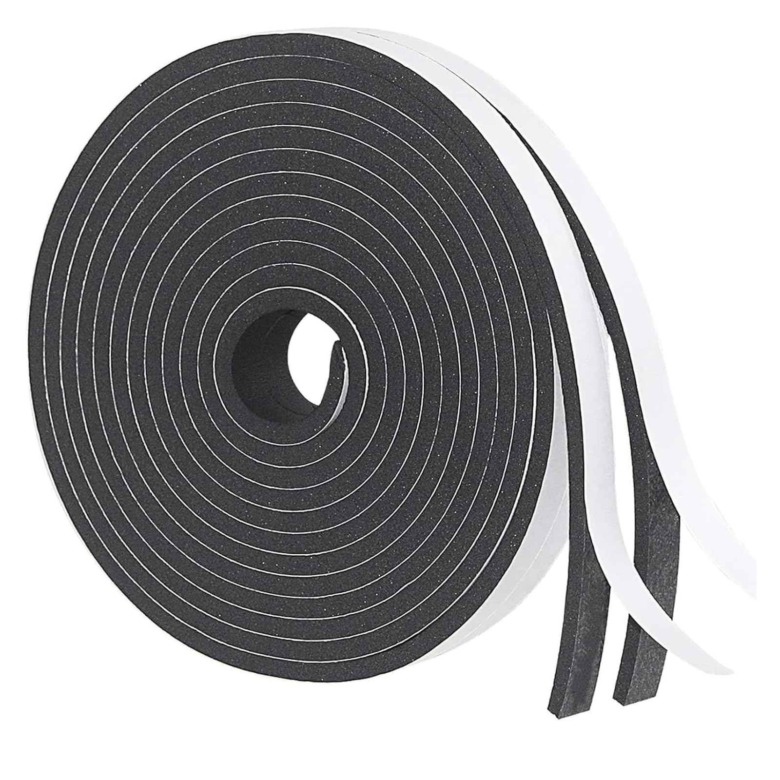 Foam Insulation Tape Self Adhesive, 12mm(W) x12mm(T) x 4m(L),2pcs Weather Strip Foam Tape,Door Window Draught Excluder,Door Insulation Strip,Window Insulation,Soundproof, Anti-Collision,Shockproof