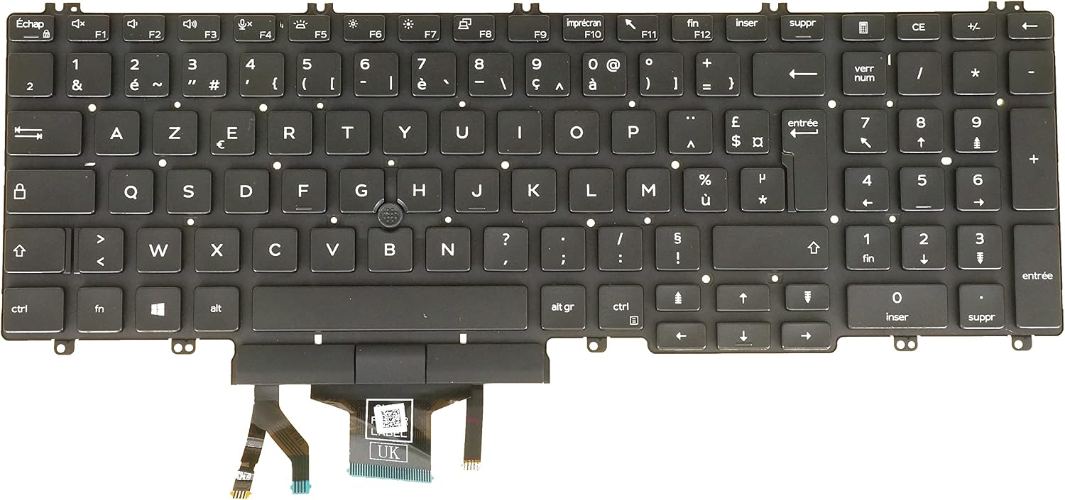 Clavier AZERTY Français D'origine Pour PC Portable DELL Precision 3560/61 3570/71 3580/81 - Neuf Sous Blister
