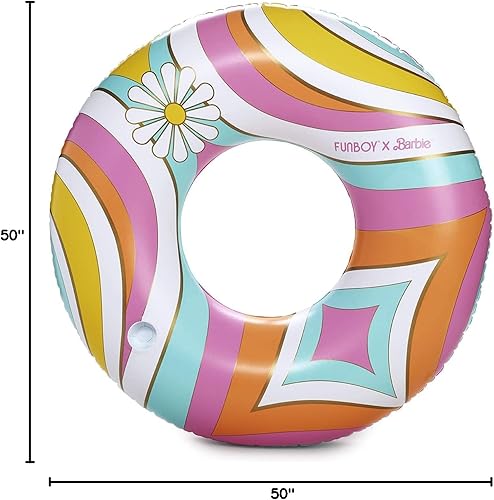 Vista 8 de FUNBOY & Malibu Barbie Luxury Inflatable Summer Tube Float - Water Inflatable with Cup Holder Medium